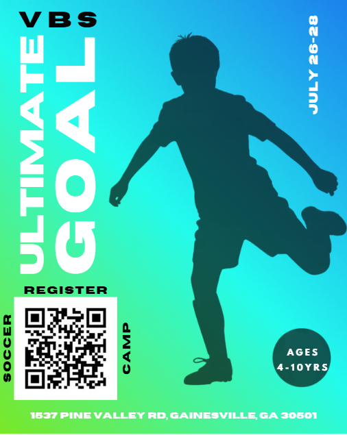 VBS Soccer Camp — Ultimate Goal, Julio 26-28